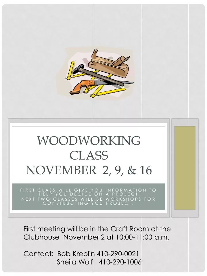 woodworking class november 2 9 16