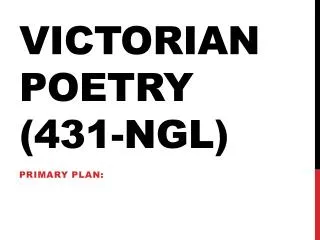 Victorian Poetry (431-NGL)