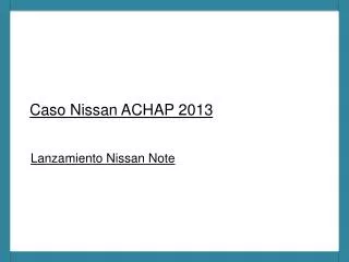 caso nissan achap 2013