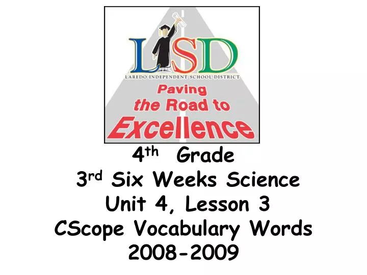 4 th grade 3 rd six weeks science unit 4 lesson 3 cscope vocabulary words 2008 2009