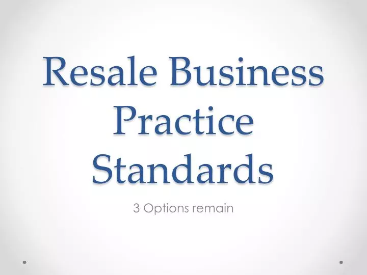 resale business practice standards