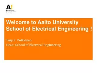 Welcome to Aalto University School of Electrical Engineering !