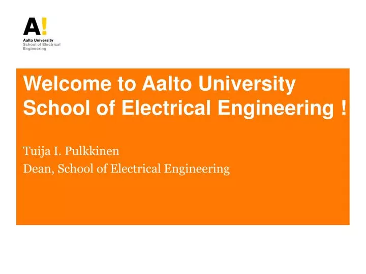 welcome to aalto university school of electrical engineering