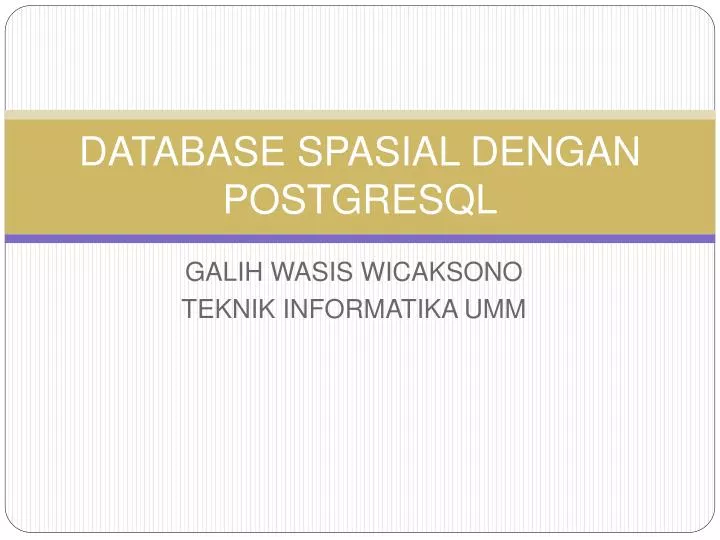 database spasial dengan postgresql