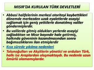 misir da kurulan t rk devletler