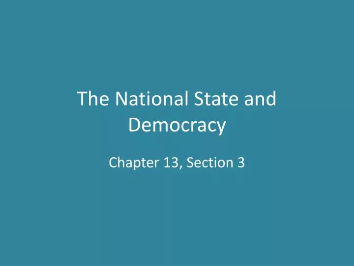 the national state and democracy