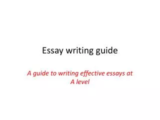 Essay writing guide