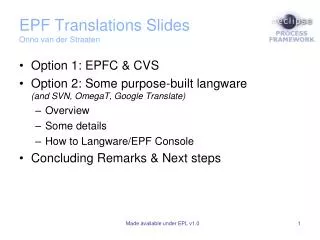 EPF Translations Slides Onno van der Straaten