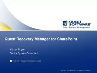 quest recovery manager for sharepoint