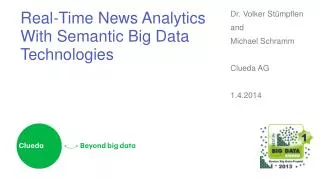 Real-Time News Analytics With Semantic Big Data Technologies