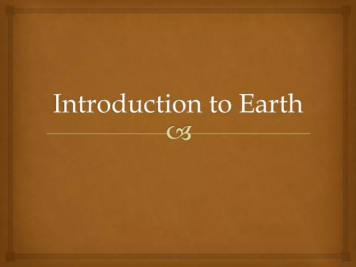 introduction to earth