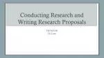 Conducting Research and Writing Research Proposals