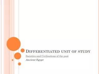 Differentiated unit of study