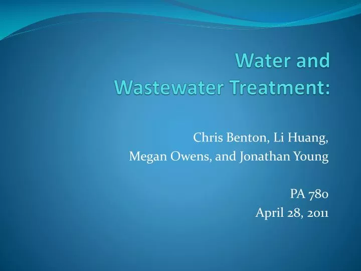water and wastewater treatment
