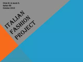 Italian Fashion Project