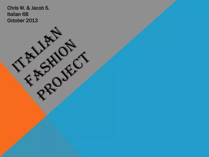 italian fashion project