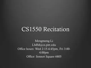 CS1550 Recitation