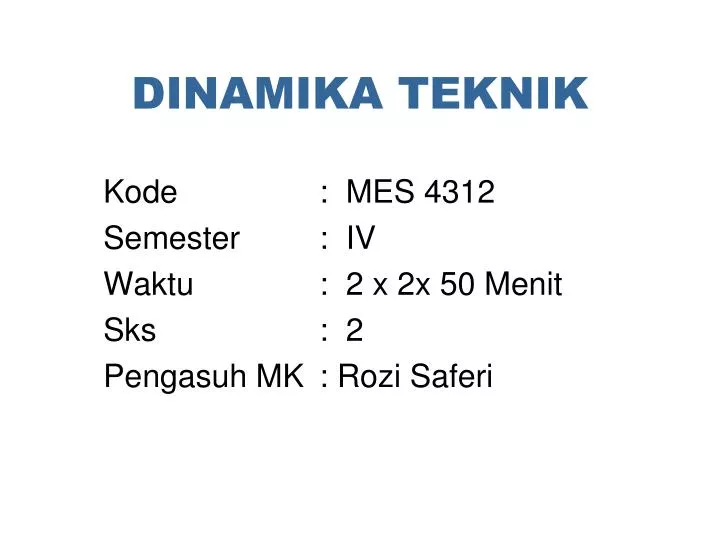 dinamika teknik