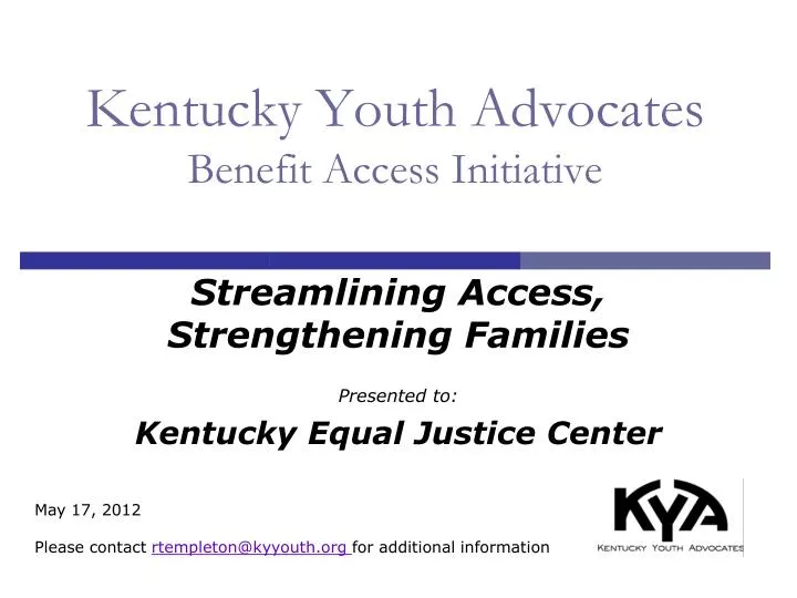 kentucky youth advocates benefit access initiative