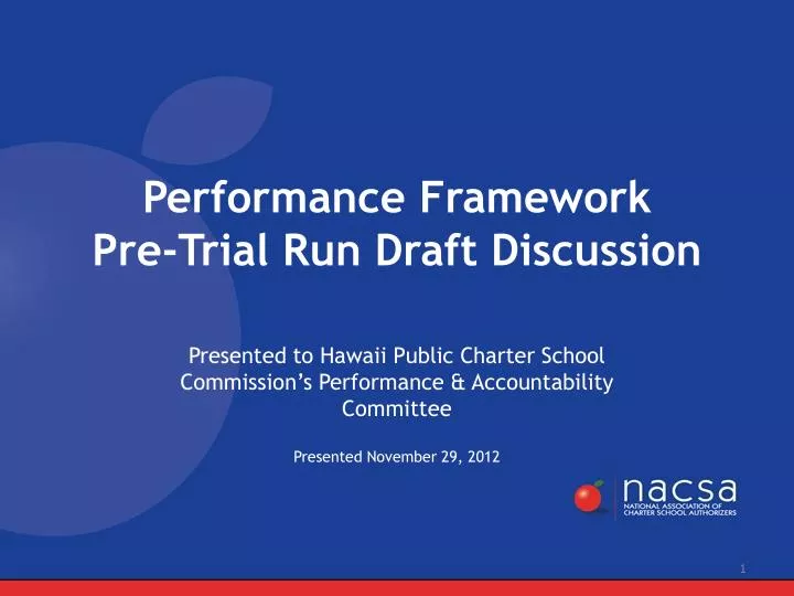performance framework pre trial run draft discussion