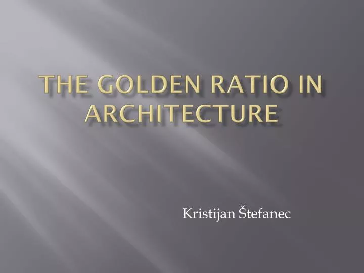 the golden ratio in architecture