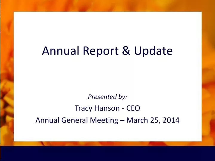annual report update