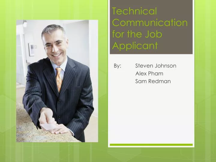 technical communication for the job applicant