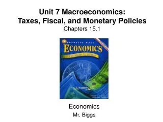 Unit 7 Macroeconomics: Taxes, Fiscal, and Monetary Policies Chapters 15.1