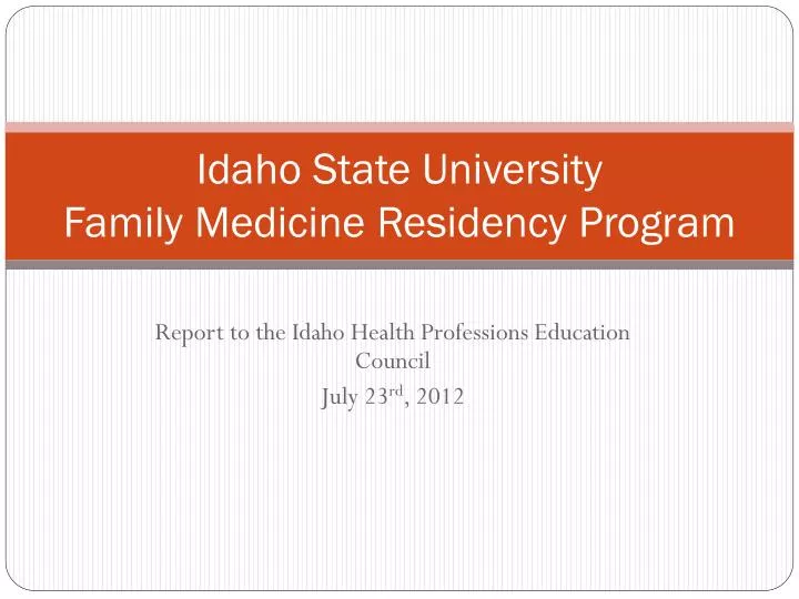 idaho state university family medicine residency program