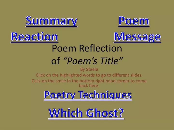 poem reflection of poem s title