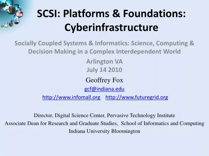 scsi platforms foundations cyberinfrastructure