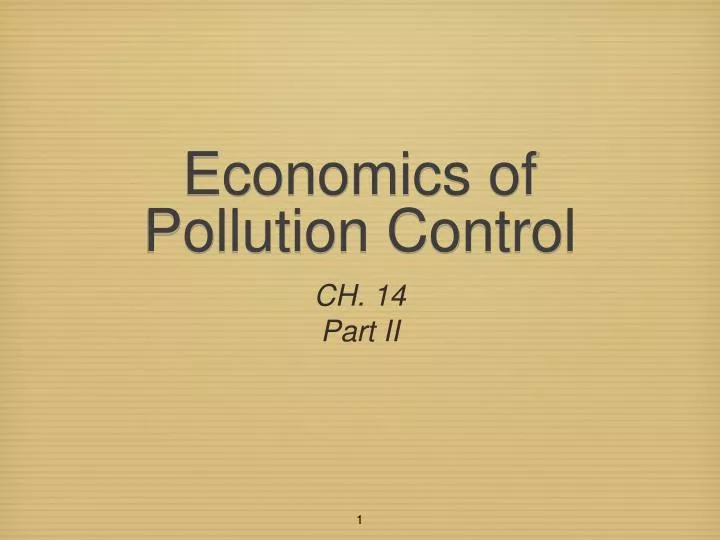 economics of pollution control