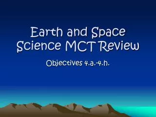Earth and Space Science MCT Review