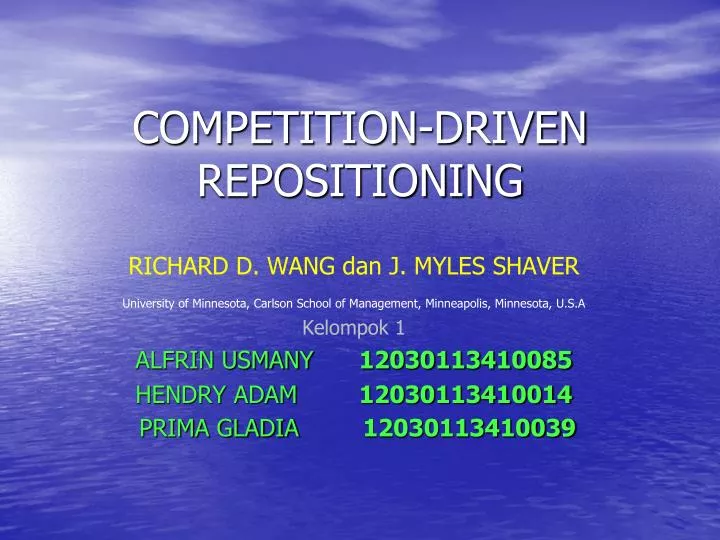competition driven repositioning