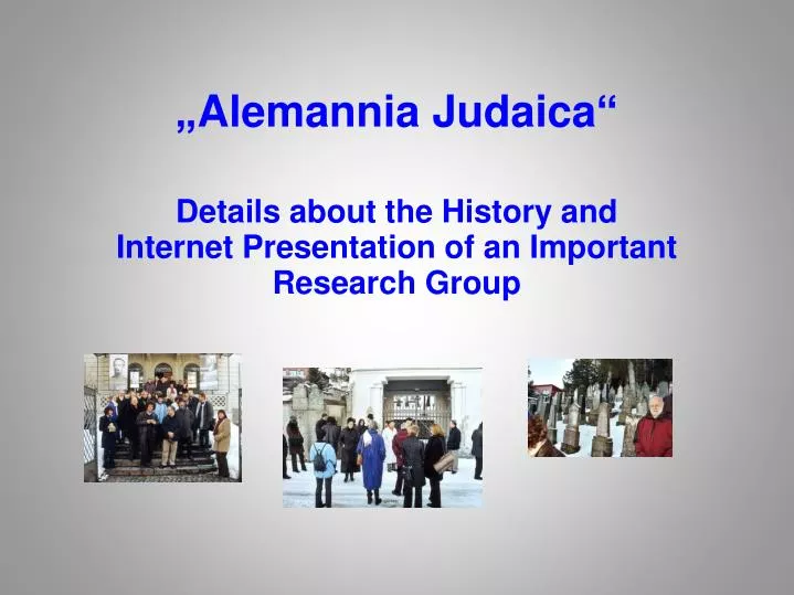details about the history and internet presentation of an important research group