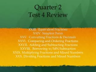 Quarter 2 Test 4 Review
