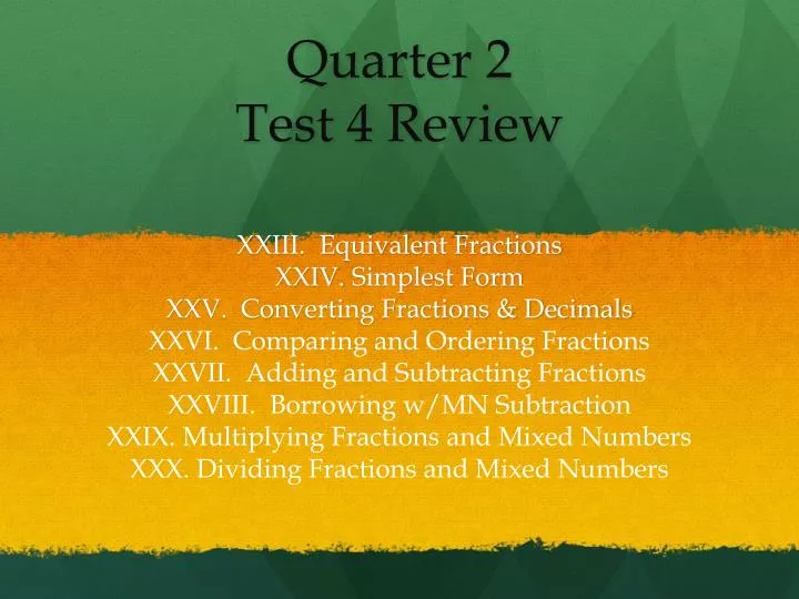 quarter 2 test 4 review