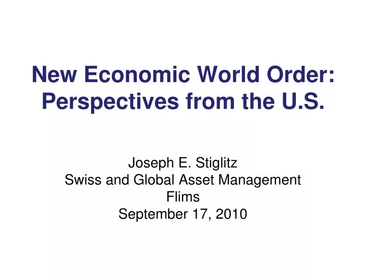 new economic world order perspectives from the u s