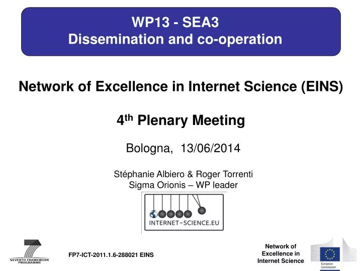 wp13 sea3 dissemination and co operation