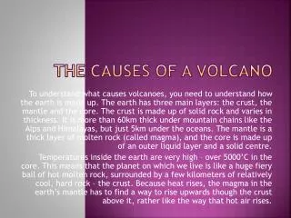 The causes of a volcano