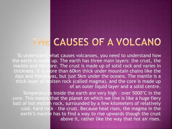 the causes of a volcano
