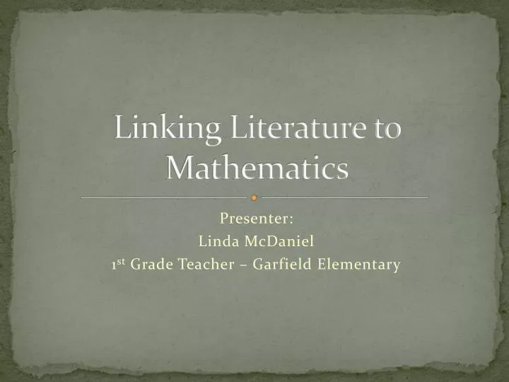 linking literature to mathematics