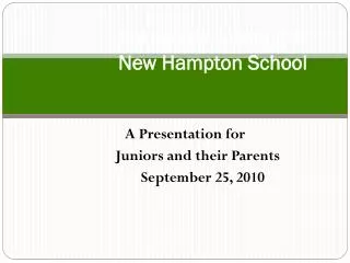 College Counseling at New Hampton School