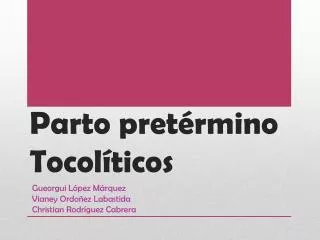 parto pret rmino t ocol ticos