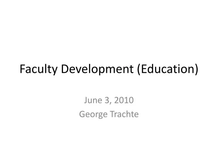 faculty development education