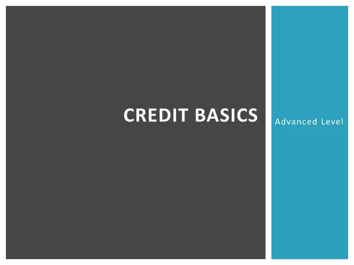 credit basics