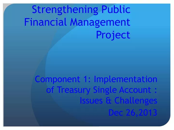 strengthening public financial management project