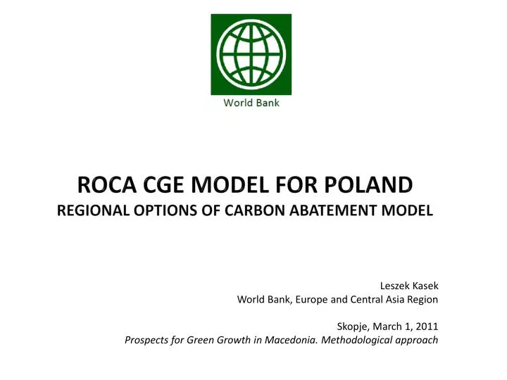 roca cge model for poland regional options of carbon abatement model