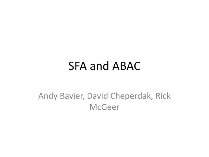 sfa and abac