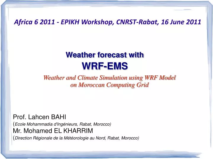 weather forecast with wrf ems
